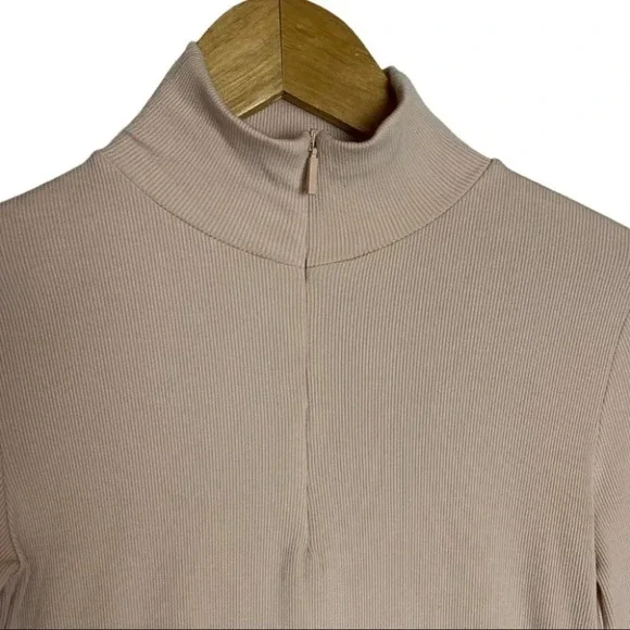VINCE Ribbed Half-zip Pullover  In Desert Rose Size Small - Picture 4 of 14